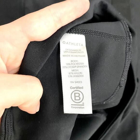 Athleta Powerlift Black Mesh Tenacity 7/8 Tights Athletic Workout Leggings S - Picture 6 of 9